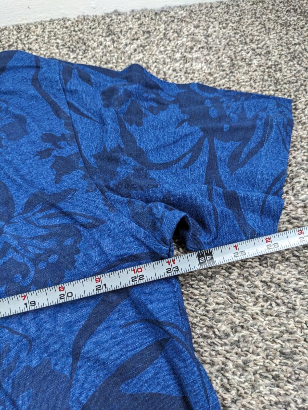 2020 Peter Millar Polo Shirt Slub Cotton Floral Indigo Navy Blue Mens Large - Picture 8 of 10